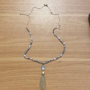 LOFT Beaded Necklace with Gold Tassel